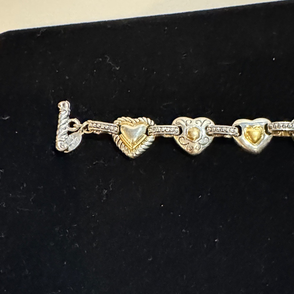 Cookie Lee Gold and Silver Heart Bracelet - Picture 3 of 4